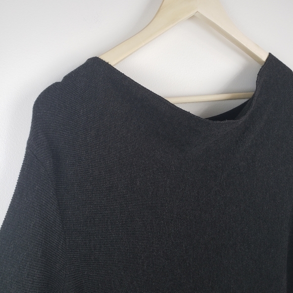 JONES NEW YORK  Grey Sweater Dress Ribbed Knit Long Sleeve - Picture 2 of 10